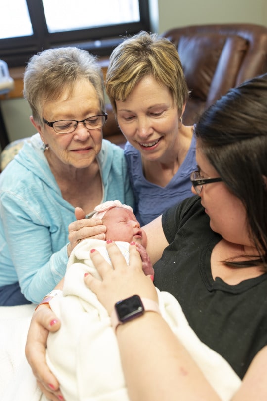 Family meeting new baby