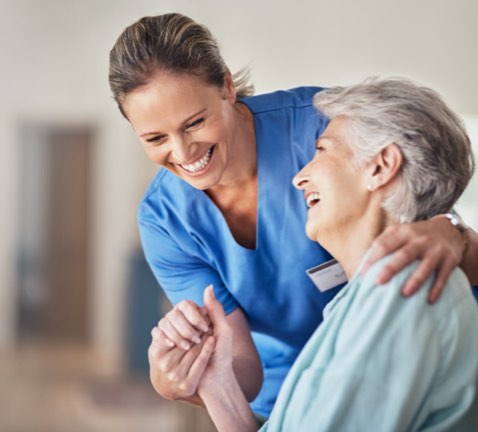 Patient with a care giver