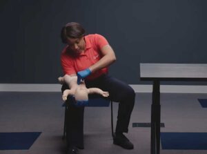 Unresponsive infant receiving CPR